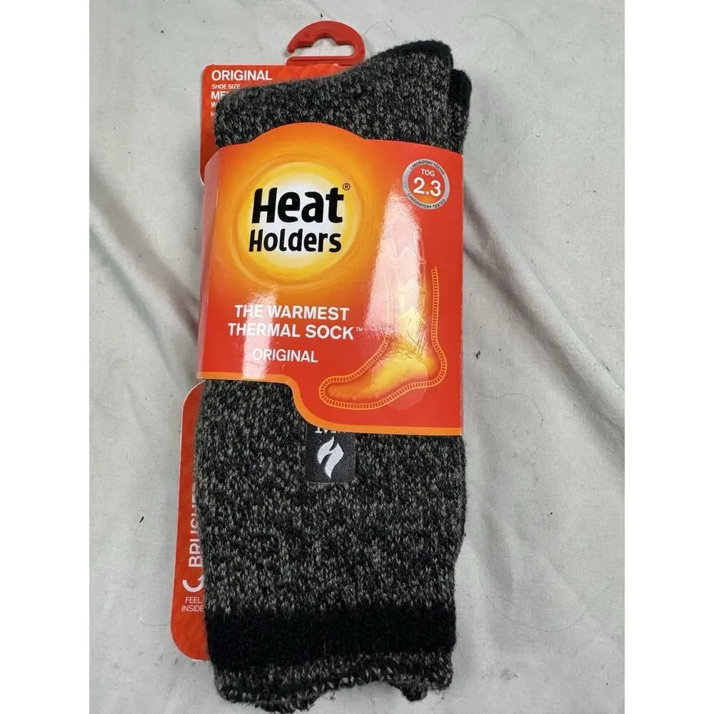 Heat Holders Original Thermal Socks Men’s 7-12 Gray Warm Winter Crew NWT